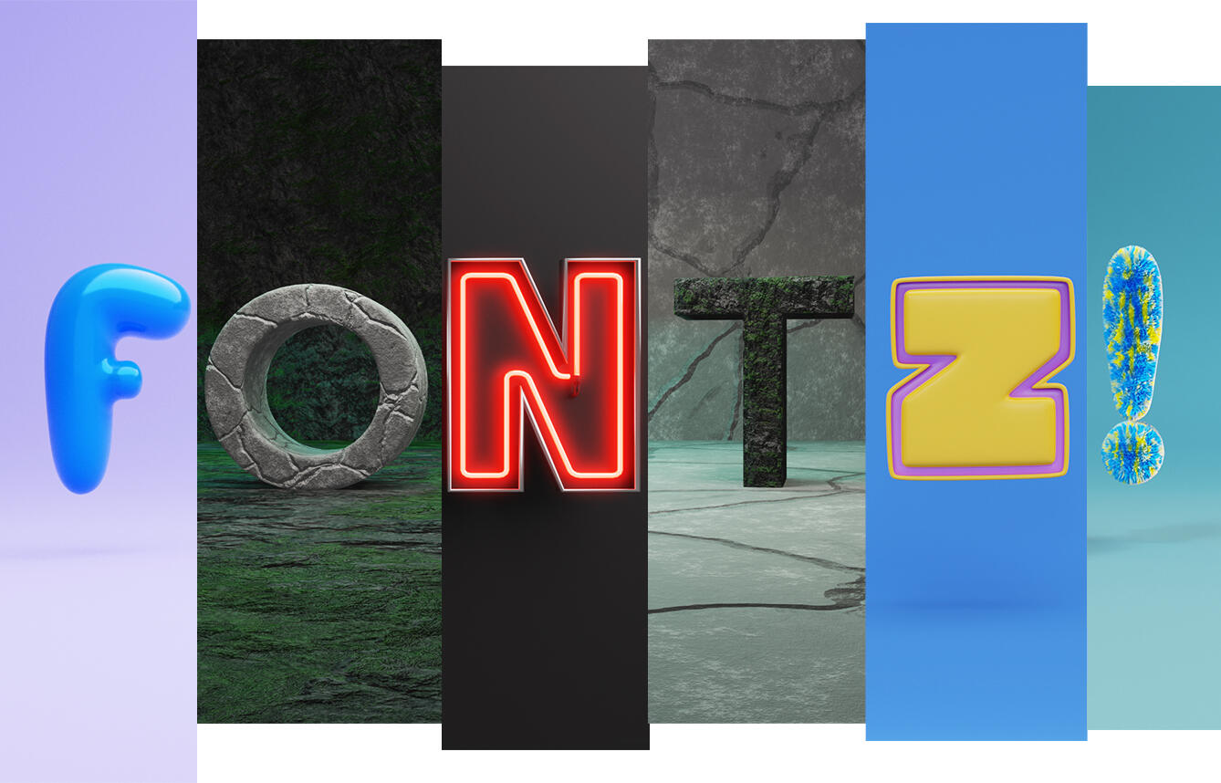 Preview of 3D fonts called FONTZ by ThreeDee