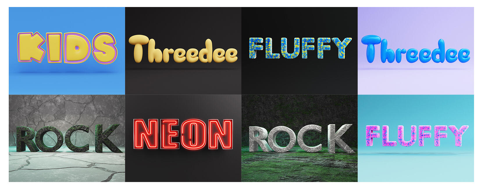 Free 3D fonts available from FONTZ collection by ThreeDee